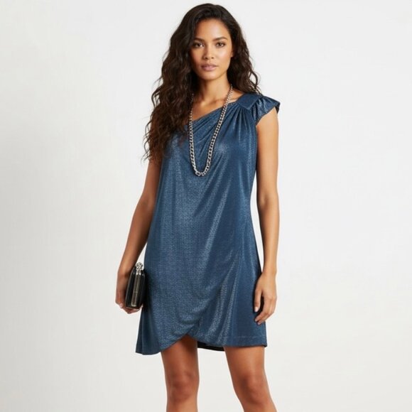 Marc By Marc Jacobs Dresses & Skirts - NWT Marc by Marc Jacobs Asymmetric Mini Dress Sz M Shimmer Blue Event Party